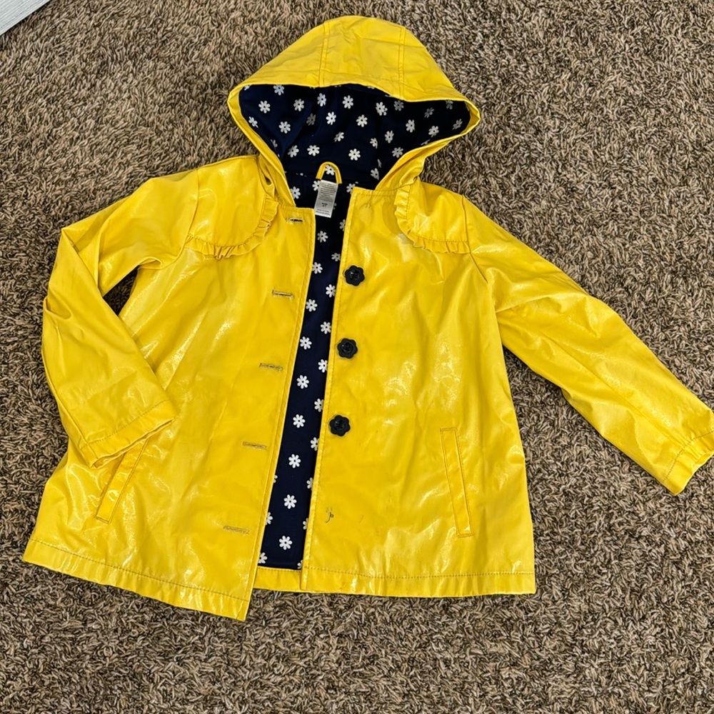 Girls 4t yellow rain jacket